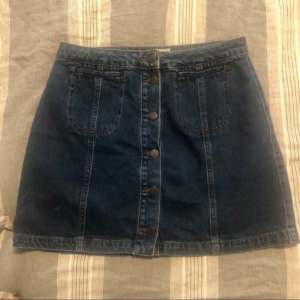 Topshop high waisted denim mini skirt